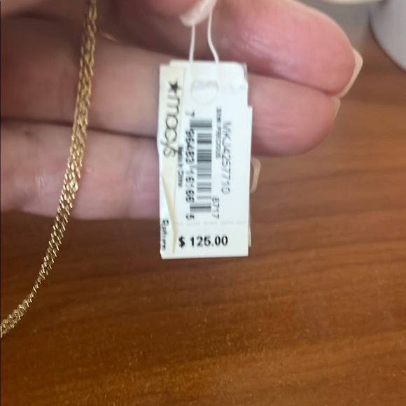 MICHAEL Michael Kors Gold and Blue Triangle Pendant Necklace - Picture 2 of 4